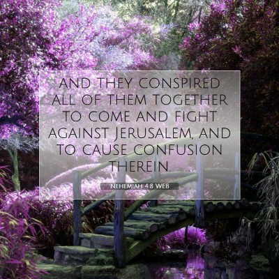 Picture 07 - Nehemiah 4:8 WEB - and they conspired all of them together to come - Bible Verse Picture