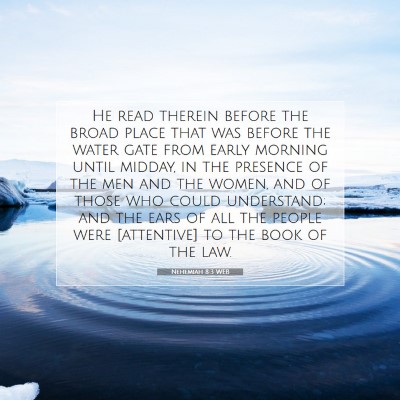 Picture 07 - Nehemiah 8:3 WEB - He read therein before the broad place that was - Bible Verse Picture