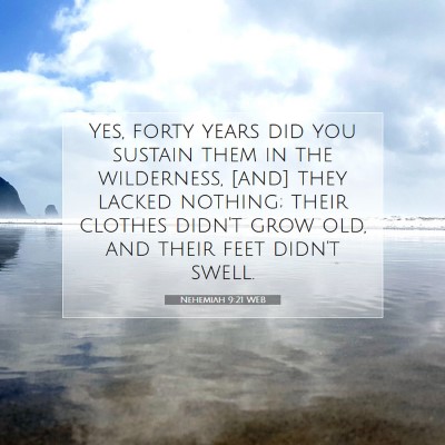 Picture 07 - Nehemiah 9:21 WEB - Yes, forty years did you sustain them in the - Bible Verse Picture