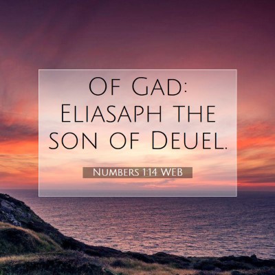 Picture 07 - Numbers 1:14 WEB - Of Gad: Eliasaph the son of - Bible Verse Picture
