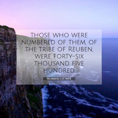 Picture 07 - Numbers 1:21 WEB - those who were numbered of them, of the tribe of - Bible Verse Picture