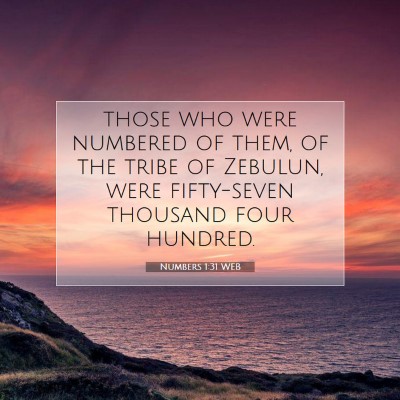 Picture 07 - Numbers 1:31 WEB - those who were numbered of them, of the tribe of - Bible Verse Picture