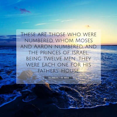 Picture 07 - Numbers 1:44 WEB - These are those who were numbered, whom Moses and - Bible Verse Picture