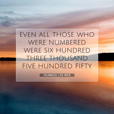 Picture 07 - Numbers 1:46 WEB - even all those who were numbered were six hundred - Bible Verse Picture