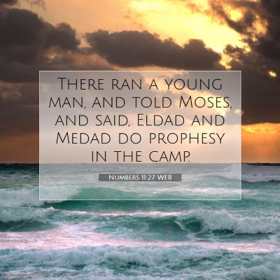 Picture 07 - Numbers 11:27 WEB - There ran a young man, and told Moses, and said, - Bible Verse Picture