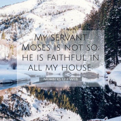 Picture 07 - Numbers 12:7 WEB - My servant Moses is not so; he is faithful in all - Bible Verse Picture
