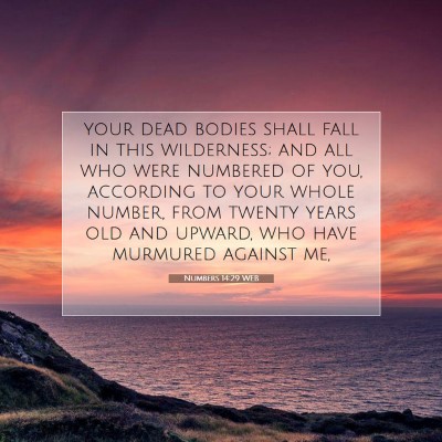 Picture 07 - Numbers 14:29 WEB - your dead bodies shall fall in this wilderness; - Bible Verse Picture
