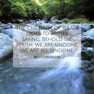 Picture 07 - Numbers 17:12 WEB - The children of Israel spoke to Moses, saying, - Bible Verse Picture