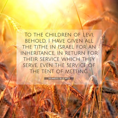 Picture 07 - Numbers 18:21 WEB - To the children of Levi, behold, I have given all - Bible Verse Picture