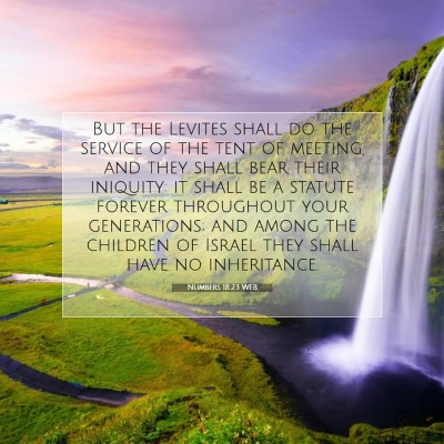 Picture 07 - Numbers 18:23 WEB - But the Levites shall do the service of the tent - Bible Verse Picture
