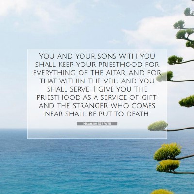 Picture 07 - Numbers 18:7 WEB - You and your sons with you shall keep your - Bible Verse Picture