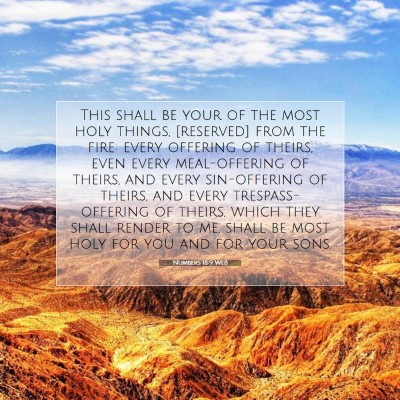 Picture 07 - Numbers 18:9 WEB - This shall be your of the most holy things, - Bible Verse Picture