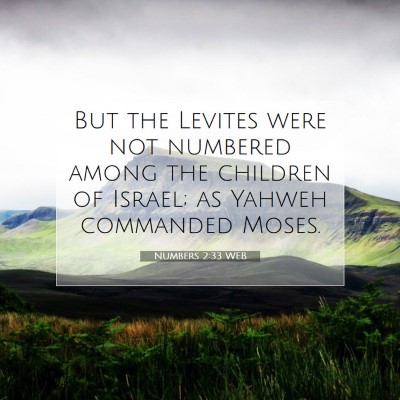 Picture 07 - Numbers 2:33 WEB - But the Levites were not numbered among the - Bible Verse Picture