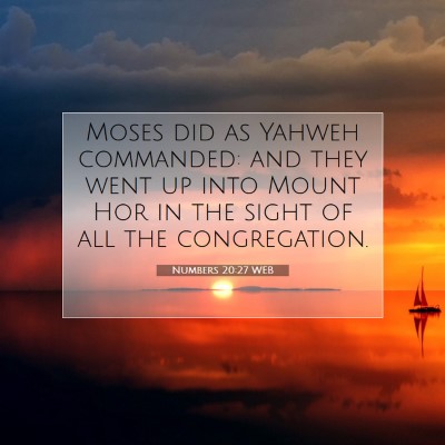 Picture 07 - Numbers 20:27 WEB - Moses did as Yahweh commanded: and they went up - Bible Verse Picture