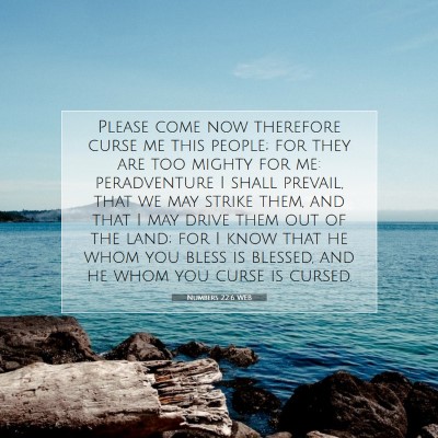 Picture 07 - Numbers 22:6 WEB - Please come now therefore curse me this people; - Bible Verse Picture