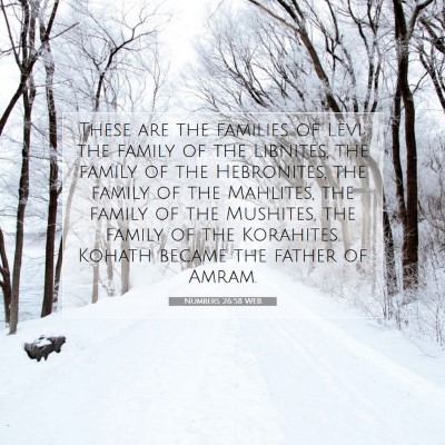 Picture 07 - Numbers 26:58 WEB - These are the families of Levi: the family of the - Bible Verse Picture