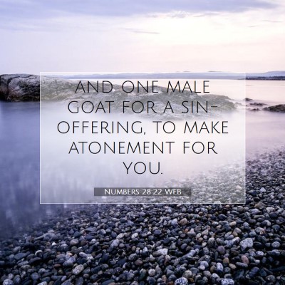 Picture 07 - Numbers 28:22 WEB - and one male goat for a sin-offering, to make - Bible Verse Picture