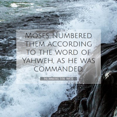 Picture 07 - Numbers 3:16 WEB - Moses numbered them according to the word of - Bible Verse Picture