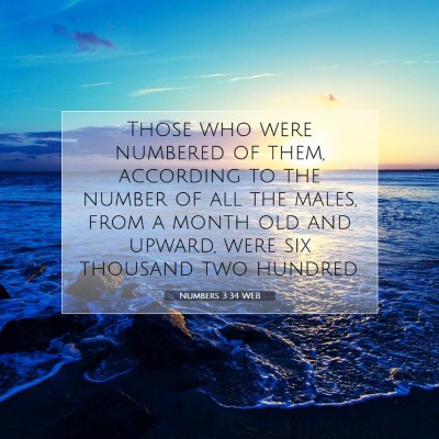 Picture 07 - Numbers 3:34 WEB - Those who were numbered of them, according to the - Bible Verse Picture