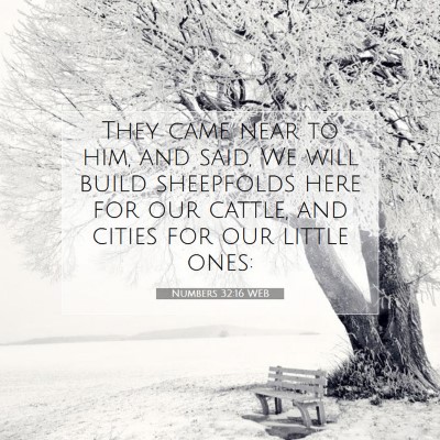 Picture 07 - Numbers 32:16 WEB - They came near to him, and said, We will build - Bible Verse Picture