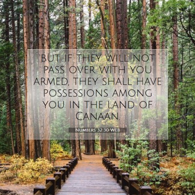 Picture 07 - Numbers 32:30 WEB - but if they will not pass over with you armed, - Bible Verse Picture