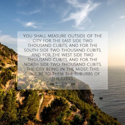 Picture 07 - Numbers 35:5 WEB - You shall measure outside of the city for the - Bible Verse Picture