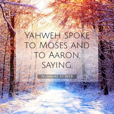 Picture 07 - Numbers 4:1 WEB - Yahweh spoke to Moses and to Aaron, - Bible Verse Picture