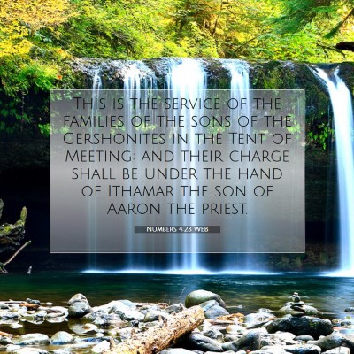 Picture 07 - Numbers 4:28 WEB - This is the service of the families of the sons - Bible Verse Picture