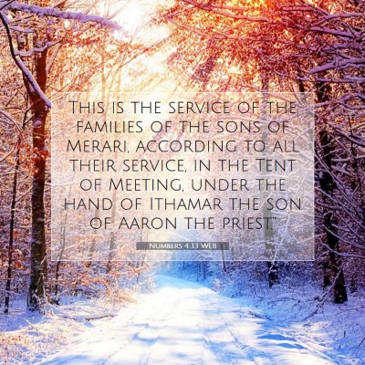 Picture 07 - Numbers 4:33 WEB - This is the service of the families of the sons - Bible Verse Picture