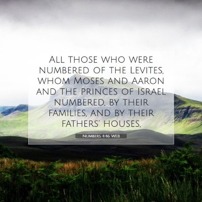 Picture 07 - Numbers 4:46 WEB - All those who were numbered of the Levites, whom - Bible Verse Picture
