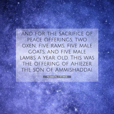 Picture 07 - Numbers 7:71 WEB - and for the sacrifice of peace offerings, two - Bible Verse Picture