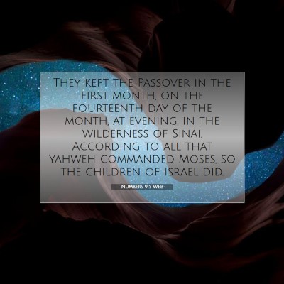 Picture 07 - Numbers 9:5 WEB - They kept the Passover in the first month, on the - Bible Verse Picture