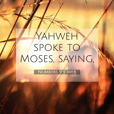 Picture 07 - Numbers 9:9 WEB - Yahweh spoke to Moses, - Bible Verse Picture