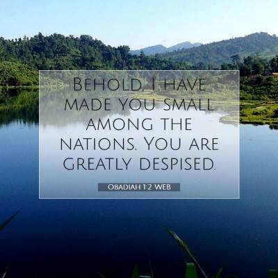 Picture 07 - Obadiah 1:2 WEB - Behold, I have made you small among the nations. - Bible Verse Picture