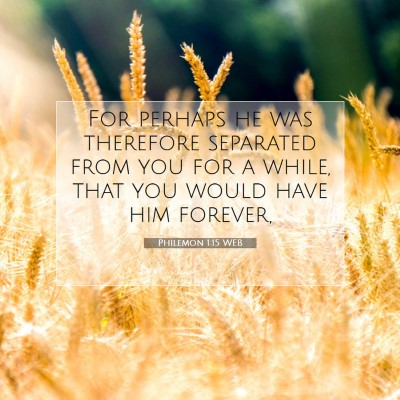 Picture 07 - Philemon 1:15 WEB - For perhaps he was therefore separated from you - Bible Verse Picture