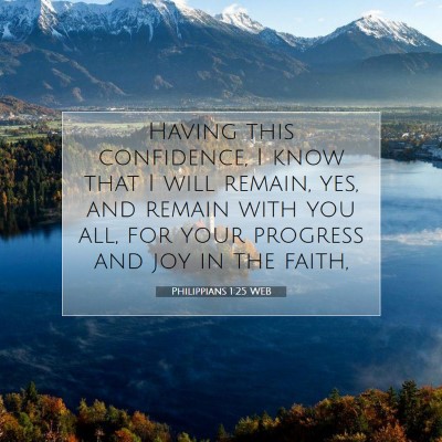 Picture 07 - Philippians 1:25 WEB - Having this confidence, I know that I will - Bible Verse Picture