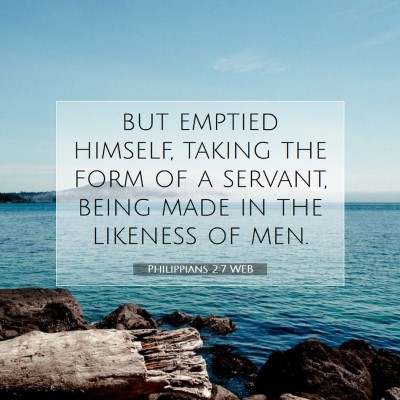 Picture 07 - Philippians 2:7 WEB - but emptied himself, taking the form of a - Bible Verse Picture