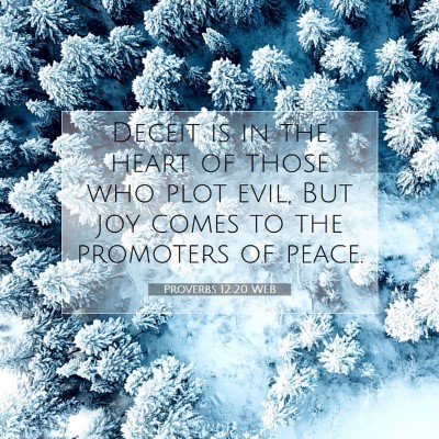 Picture 07 - Proverbs 12:20 WEB - Deceit is in the heart of those who plot evil, - Bible Verse Picture