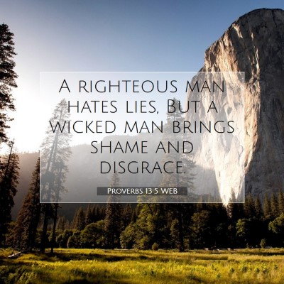 Picture 07 - Proverbs 13:5 WEB - A righteous man hates lies, But a wicked man - Bible Verse Picture