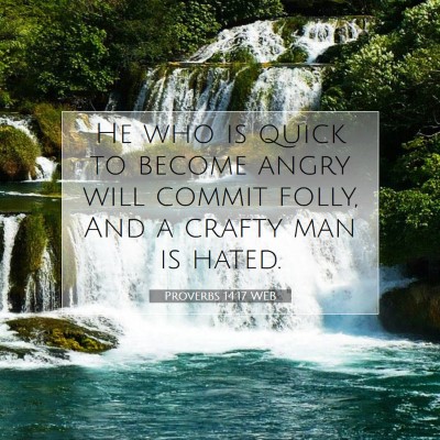 Picture 07 - Proverbs 14:17 WEB - He who is quick to become angry will commit - Bible Verse Picture
