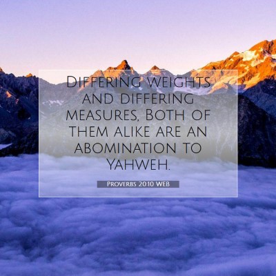 Picture 07 - Proverbs 20:10 WEB - Differing weights and differing measures, Both of - Bible Verse Picture