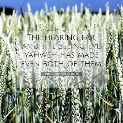 Picture 07 - Proverbs 20:12 WEB - The hearing ear, and the seeing eye, Yahweh has - Bible Verse Picture