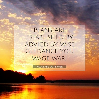 Picture 07 - Proverbs 20:18 WEB - Plans are established by advice; By wise guidance - Bible Verse Picture