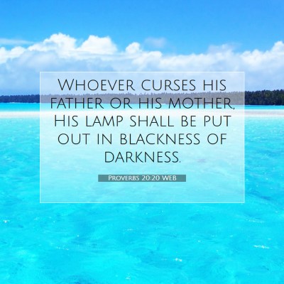 Picture 07 - Proverbs 20:20 WEB - Whoever curses his father or his mother, His lamp - Bible Verse Picture