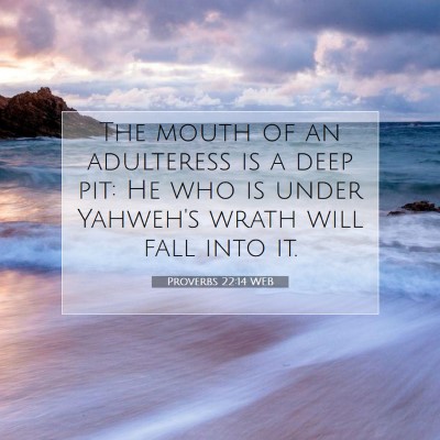 Picture 07 - Proverbs 22:14 WEB - The mouth of an adulteress is a deep pit: He who - Bible Verse Picture