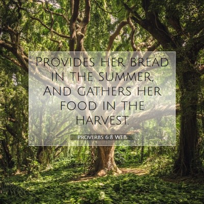 Picture 07 - Proverbs 6:8 WEB - Provides her bread in the summer, And gathers her - Bible Verse Picture