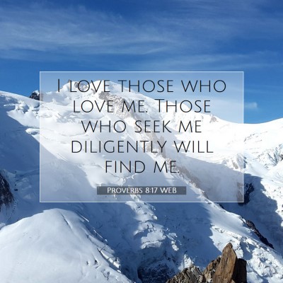 Picture 07 - Proverbs 8:17 WEB - I love those who love me. Those who seek me - Bible Verse Picture