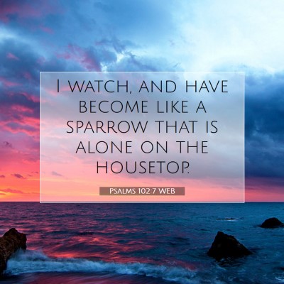 Picture 07 - Psalms 102:7 WEB - I watch, and have become like a sparrow that is - Bible Verse Picture