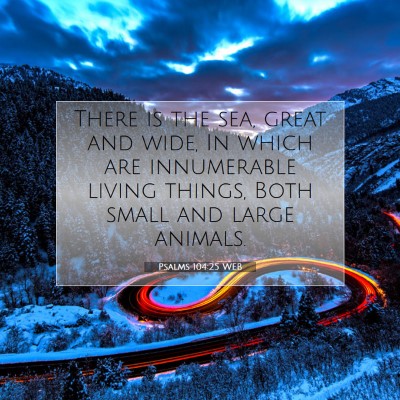 Picture 07 - Psalms 104:25 WEB - There is the sea, great and wide, In which are - Bible Verse Picture