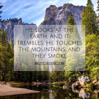 Picture 07 - Psalms 104:32 WEB - He looks at the earth, and it trembles. He - Bible Verse Picture